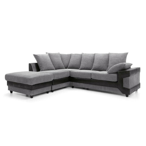 DINO CORNER SOFA GREY AND BLACK