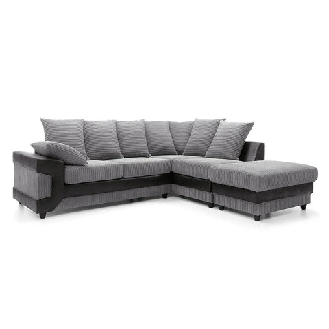 DINO CORNER SOFA GREY AND BLACK