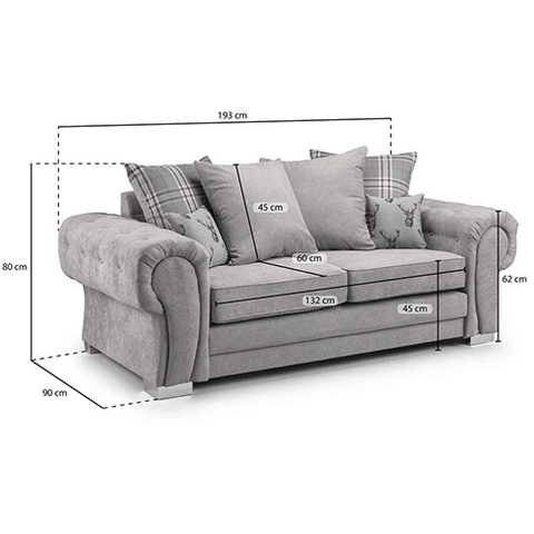 VERONA SCATTER BACK 3 SEATER SOFA