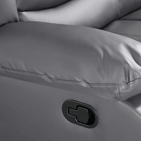 Roma Leather Recliner Corner Sofa (Black/Grey/Brown)