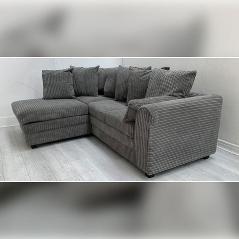 Dylan Jumbo Cord Corner Sofa Grey
