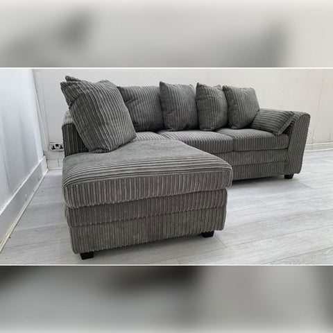 Dylan Jumbo Cord Corner Sofa Grey
