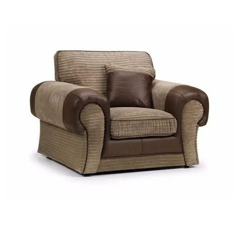 VERONA CORD FABRIC FULL BACK ARM CHAIR BEIGE