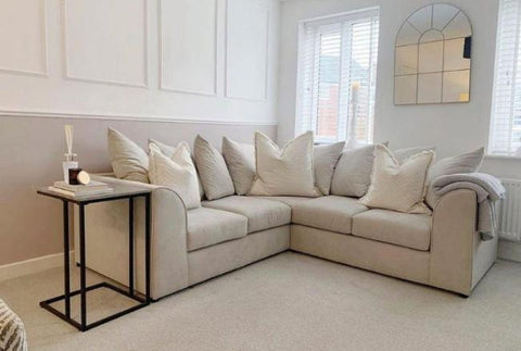 Steel Plush Velvet 5 seater dual arm   Sofa