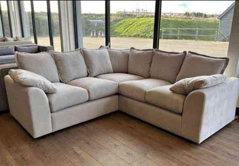 Steel Plush Velvet 5 seater dual arm   Sofa