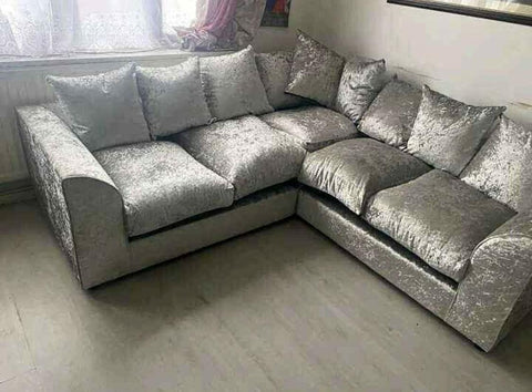 Cream Valvet 5 seater dual arm   Sofa