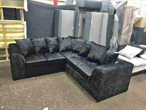 Steel Plush Velvet 5 seater dual arm   Sofa