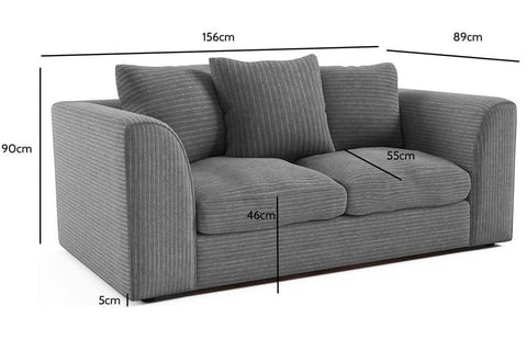Black Jumbo Cord  2 seater Sofa