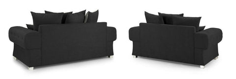 Verona sofa 3+2 Seater Scatter Back Black
