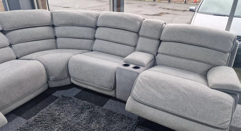 MNS Lakelyn Express Fabric Electric Recliner Modular Corner Sofa With USB Ports Power Recliner Sofa