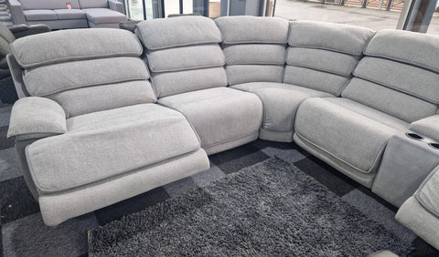 MNS Lakelyn Express Fabric Electric Recliner Modular Corner Sofa With USB Ports Power Recliner Sofa