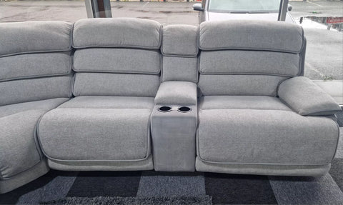 MNS Lakelyn Express Fabric Electric Recliner Modular Corner Sofa With USB Ports Power Recliner Sofa