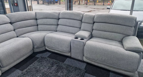 MNS Lakelyn Express Fabric Electric Recliner Modular Corner Sofa With USB Ports Power Recliner Sofa