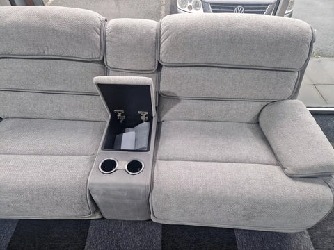 MNS Lakelyn Express Fabric Electric Recliner Modular Corner Sofa With USB Ports Power Recliner Sofa