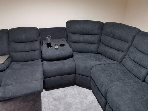 Sorrentino Grey Fabric Corner Sofa